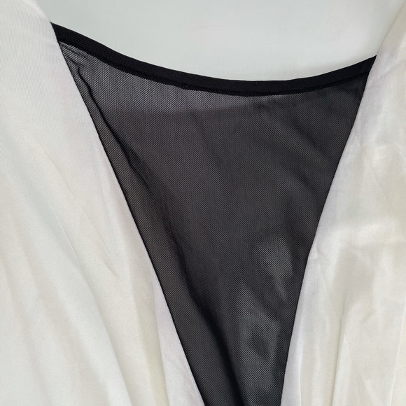 BEBE Black & White Deep V Mesh Insert Dress Small - Picture 8 of 14